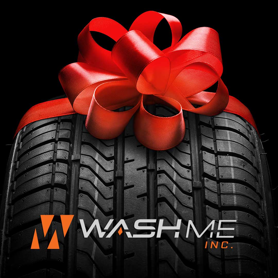 tire with gift bow on it
